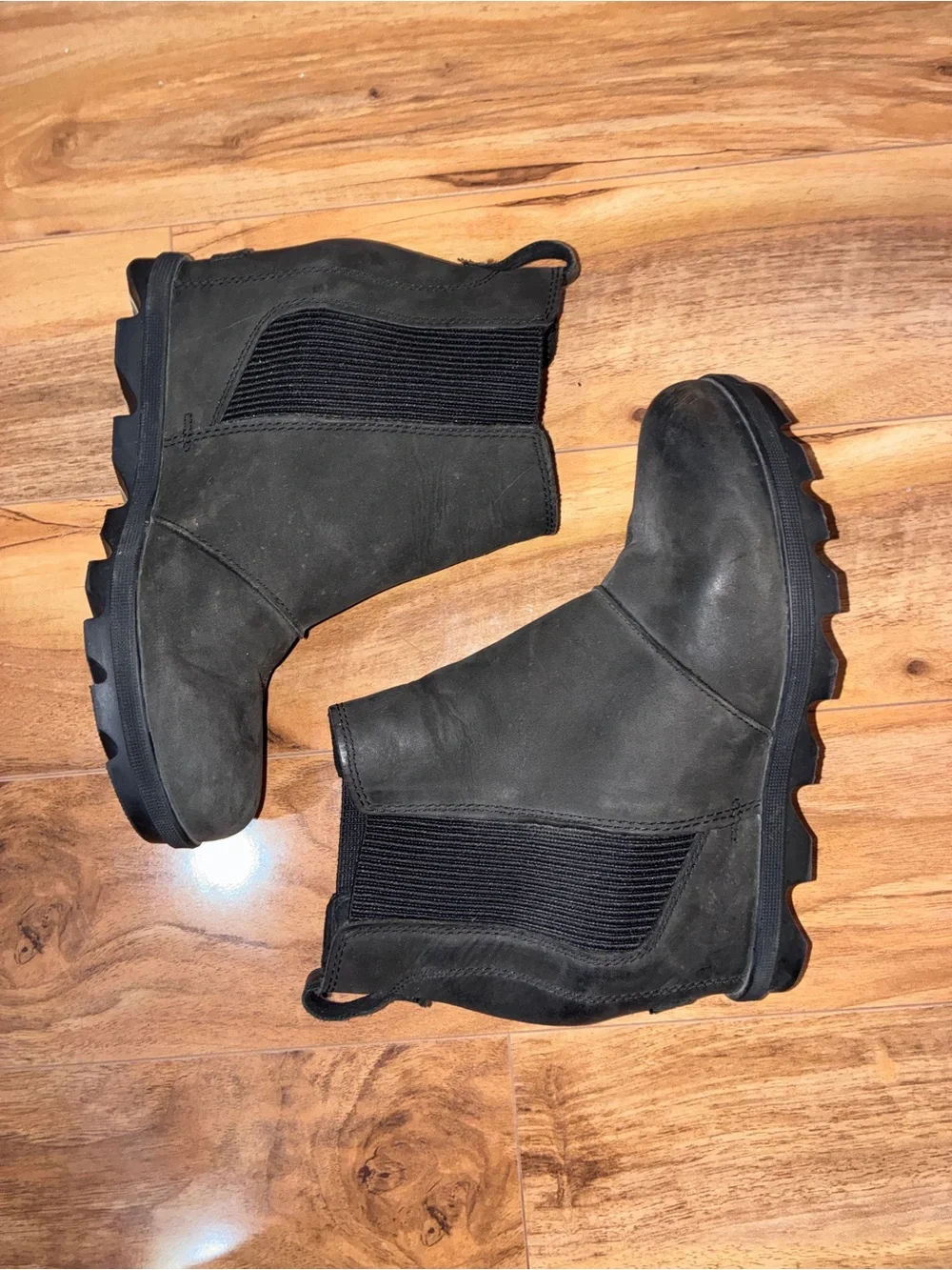 Sorel Joan of Arctic Wedge Chelsea Booties, black - size 8
